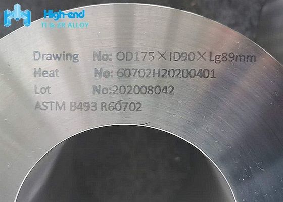 Anel ASTM B493 Ring Forging rolado sem emenda do forjamento do zircônio R60702